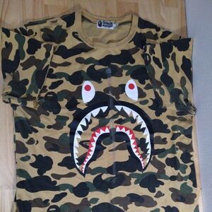 BAPE First Camo Shark T-Shirt Yellow Authentic